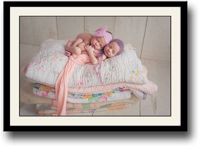 

Two babies sleeping on quilt Fine Art Print(10 inch X 14 inch, Framed)