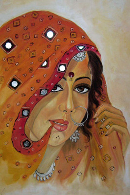 

Oshi - Village Women Fine Art Paper Print(18 inch X 12 inch, Streched)