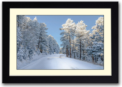 

Snow Covered Road Fine Art Print(14 inch X 20 inch, Framed)