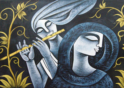 

Posterhouzz Poster - Religious "Art with Radha Krishna" 28 Fine Art Print(18 inch X 12 inch, Rolled)