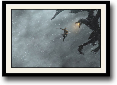 

Knight fighting dragon Fine Art Print(10 inch X 14 inch, Framed)