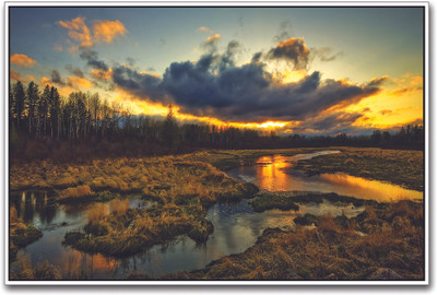 

Reflection of Sunset in River Paper Print(12 inch X 18 inch)