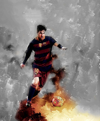 

Spirit Of Sports - Painitng - Soccer Superstars - Lionel Messi - A3 Size Unframed Poster Paper Print(16.5 inch X 11.6 inch)