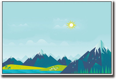 

Sun and Mountain digital art Fine Art Print(12 inch X 18 inch, Rolled)