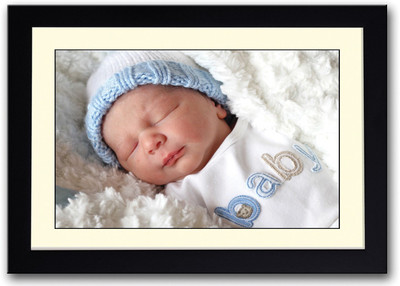 

Cute Newborn With Blue Cap Fine Art Print(14 inch X 20 inch, Framed)