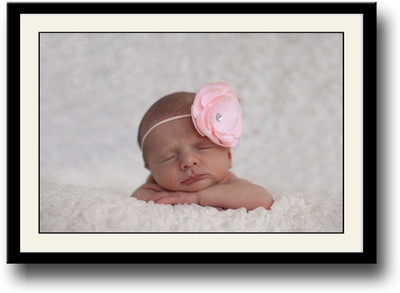 

Cute Baby with pink bow APS1590 Fine Art Print(10 inch X 14 inch, Framed)
