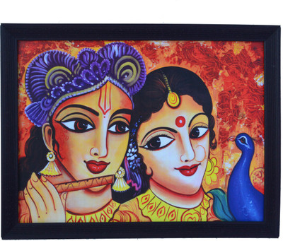 

Radha Krishna Framed Matt Finish Photographic Paper(13.5 inch X 17.5 inch)