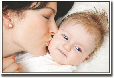 

Mother Kissing newborn baby Fine Art Print(12 inch X 18 inch, Rolled)