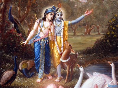 

Poster Lord Krishna with Friend Paper Print(12 inch X 18 inch, Rolled)
