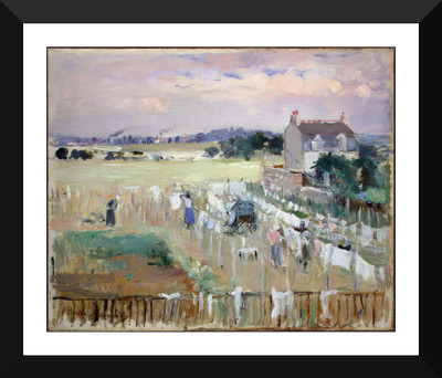 

Tallenge Old Masters Collection - Hanging the Laundry out to Dry by Berthe Morisot - Premium Quality A3 Size Framed Poster Paper Print(17 inch X 12 inch, Framed)