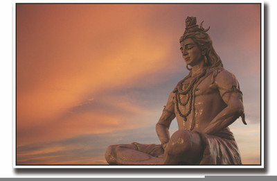 Posterhouzz Huge Shiva statue in temple Fine Art Print(12 inch X 18 inch, Rolled)