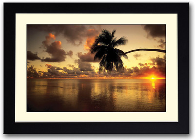 

Sunset at Beach Fine Art Print(14 inch X 20 inch, Framed)