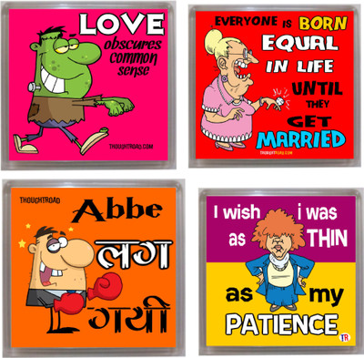 

Thoughtroad Hum Tum Fridge Magnet Pack of 4(Multicolor)