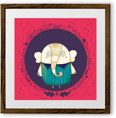 

Circle Elephant Fine Art Print(24 inch X 24 inch, Framed)
