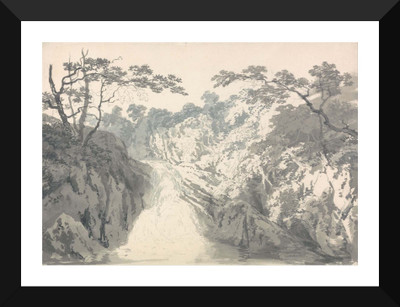 

Tallenge Old Masters Collection - Landscape with Waterfall by J. M. W. Turner - Premium Quality A3 Size Framed Poster Paper Print(17 inch X 12 inch, Framed)