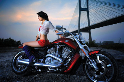 

Harley with model Paper Print(12 inch X 18 inch, Rolled)