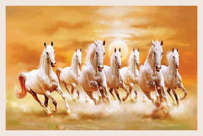 

WHITE HORSES 12X18 INCHES Fine Art Print(12 inch X 18 inch)
