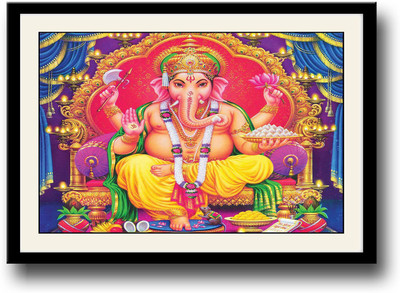 

God Ganesh Fine Art Print(10 inch X 14 inch, Framed)
