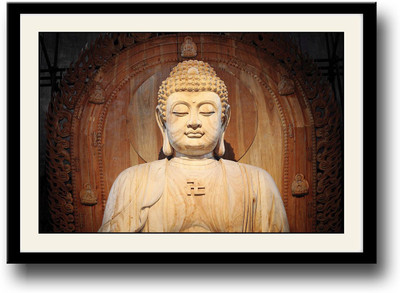 

Wooden Buddha Fine Art Print(10 inch X 14 inch, Framed)
