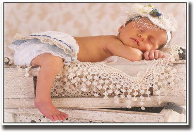 

Baby sleeping on crates Fine Art Print(12 inch X 18 inch, Rolled)