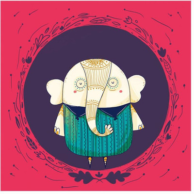 

Circle Elephant Red Fine Art Print(20 inch X 20 inch, Rolled)