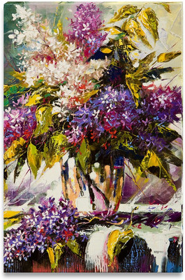 43% OFF on Lilac Bouquet in a Vase Canvas Art(15 inch X 10 inch)