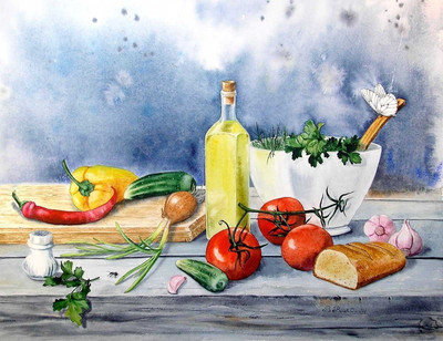 

Art For Kitchen - Fresh Vegetable Garden - Medium Size Rolled Digital Art Print On Photographic Paper(27 inch X 18 inch, Rolled)