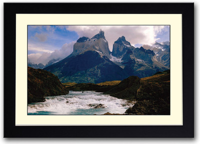 

River flowing from Mountains Fine Art Print(14 inch X 20 inch, Framed)