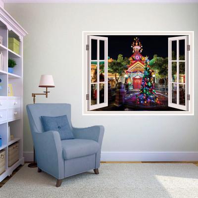 

Decor Wall Large Christmas Window Illusion 3D Poster(24 inch X 36 inch, Rolled)