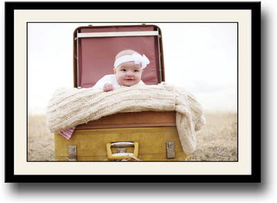 

Cute baby in luggage Fine Art Print(10 inch X 14 inch, Framed)