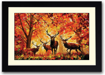 

Autumns Deer Art Fine Art Print(14 inch X 20 inch, Framed)