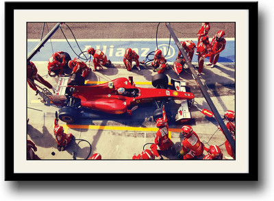 

F1 car pit stop Fine Art Print(10 inch X 14 inch, Framed)