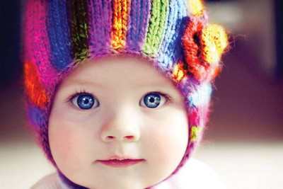 

Cute baby girl colorful hat poster Paper Print(12 inch X 18 inch, Rolled)