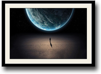 

Man looking at earth Fine Art Print(10 inch X 14 inch, Framed)