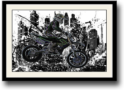 

Motocross Kawasaki artwork Fine Art Print(10 inch X 14 inch, Framed)