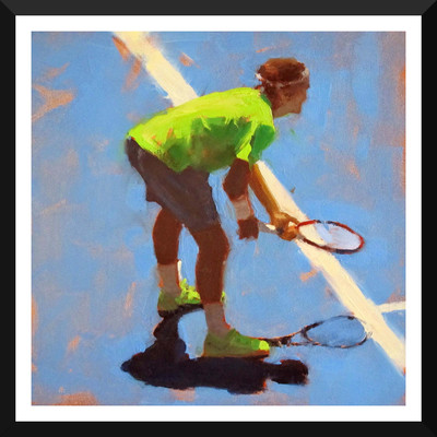 

Spirit Of Sports - Abstract Painting - Tennis - Roger Federer - A3 Size Framed Poster Paper Print(17 inch X 12 inch)