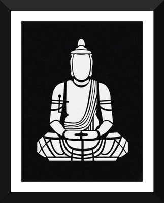 

Tallenge - Black And White Buddha Art - Premium Quality A3 Size Framed Poster Paper Print(17 inch X 12 inch, Framed)