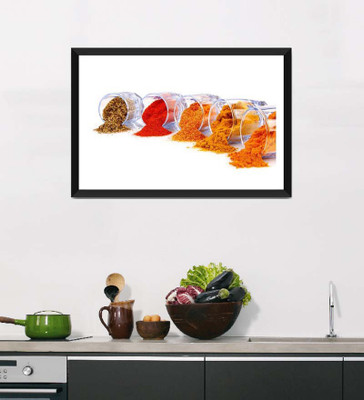 

Tallenge Art For Kitchen - Spicy Colors Of Life - Framed Art Print On Photographic Paper(18 inch X 12 inch, Framed)