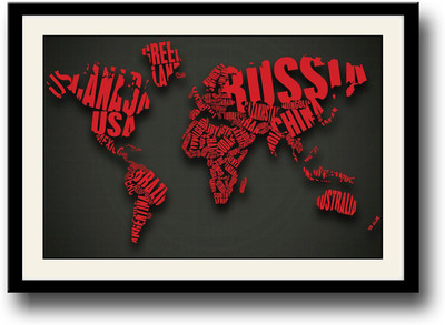 

Map Typography Fine Art Print(10 inch X 14 inch, Framed)