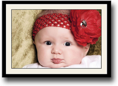 

Cute Baby with Red Flower Fine Art Print(10 inch X 14 inch, Framed)