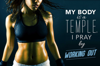 

Oshi - My Body is a Temple, I Pray By Working Out Paper Print(12 inch X 18 inch, Streched)