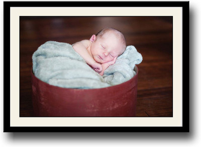 

Cute baby sleeping in a box Fine Art Print(10 inch X 14 inch, Framed)