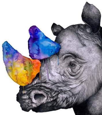 

Tallenge - Color on a Rhino - A3 Size Premium Quality Rolled Poster Paper Print(16.5 inch X 11.7 inch, Rolled)