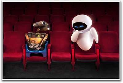 

Wall E watching Movie Paper Print(12 inch X 18 inch)