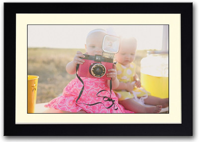 

Baby With Pink Camera Fine Art Print(14 inch X 20 inch, Framed)