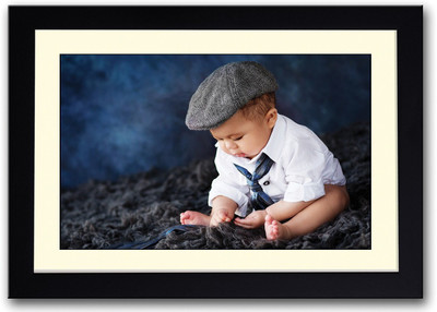 

Baby With Hat and Tie Fine Art Print(14 inch X 20 inch, Framed)