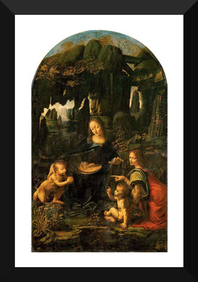 

Tallenge Old Masters Collection - Madonna of the Rocks By Leonardo da Vinci - Premium Quality A3 Size Framed Poster Paper Print(17 inch X 12 inch, Framed)