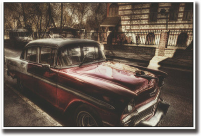 

Vintage red car Fine Art Print(12 inch X 18 inch, Rolled)