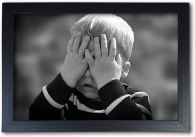 

Cute Little Boy Poster with Frame Paper Print(14 inch X 20 inch, Streched)