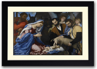 

Jesus Christ Birth Vintage Art Fine Art Print(14 inch X 20 inch, Framed)
